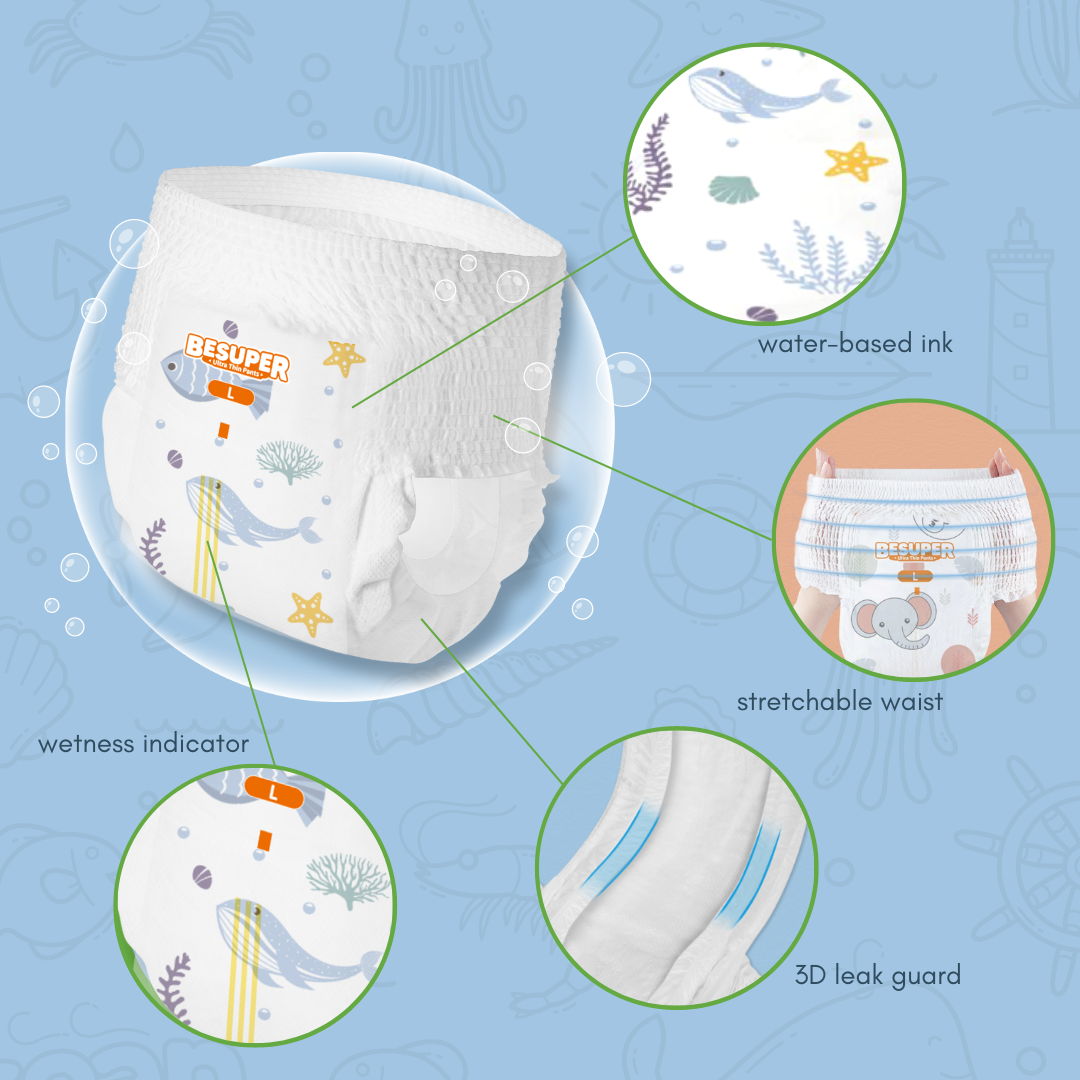 Ultra-Thin Tape Diapers - Size S (3-8kg)