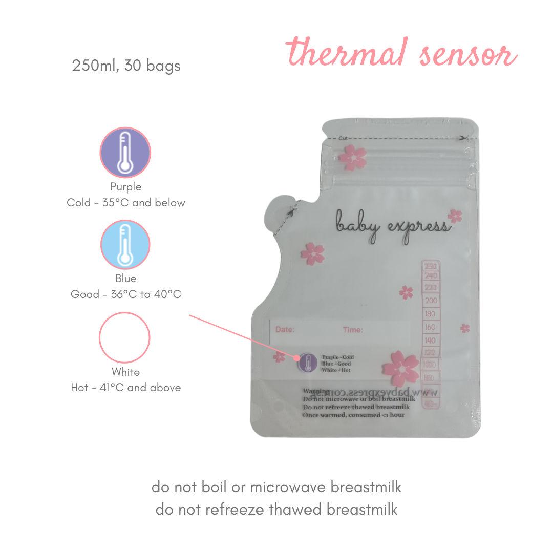 Breastmilk Storage Bag with Thermal Sensor